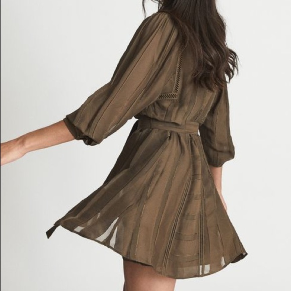 REISS LACE TRIM MINI DRESS